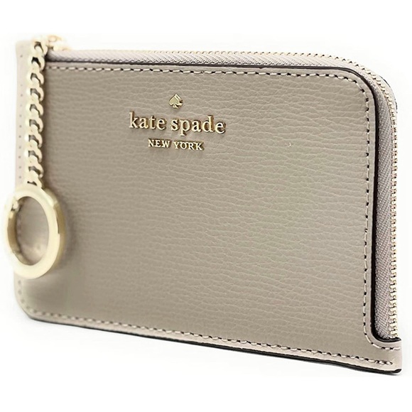 Kate Spade Darcy medium l-zip card holder with Key Ring In Warm Taupe - Picture 3 of 5